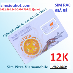 Sim Vietnamobile Pizza chuyên nhận code xác nhận tài khoản online