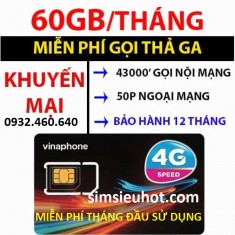 SIM 4G Vinaphone VD89 Tặng 60GB/Tháng Free Tháng Đầu [Chỉ 89K/Tháng]