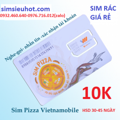 Sim Pizza Vietnamobile chuyên nhận code xác nhận tài khoản online